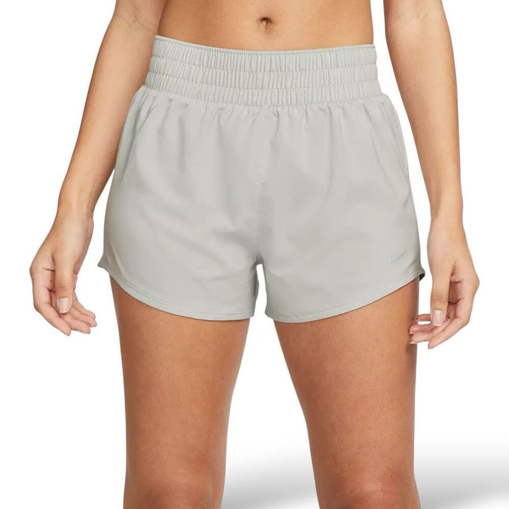Nike One Dri-FIT Shorts Women's Size XL Mid-Rise 3"‎ Brief-Lined in LT Iron Ore